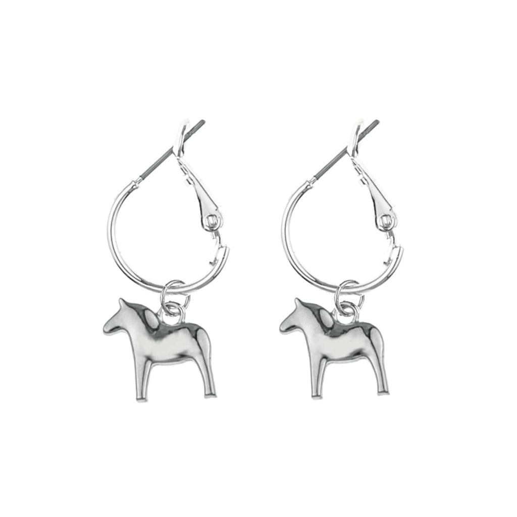 Hanging earrings Dala horse silver