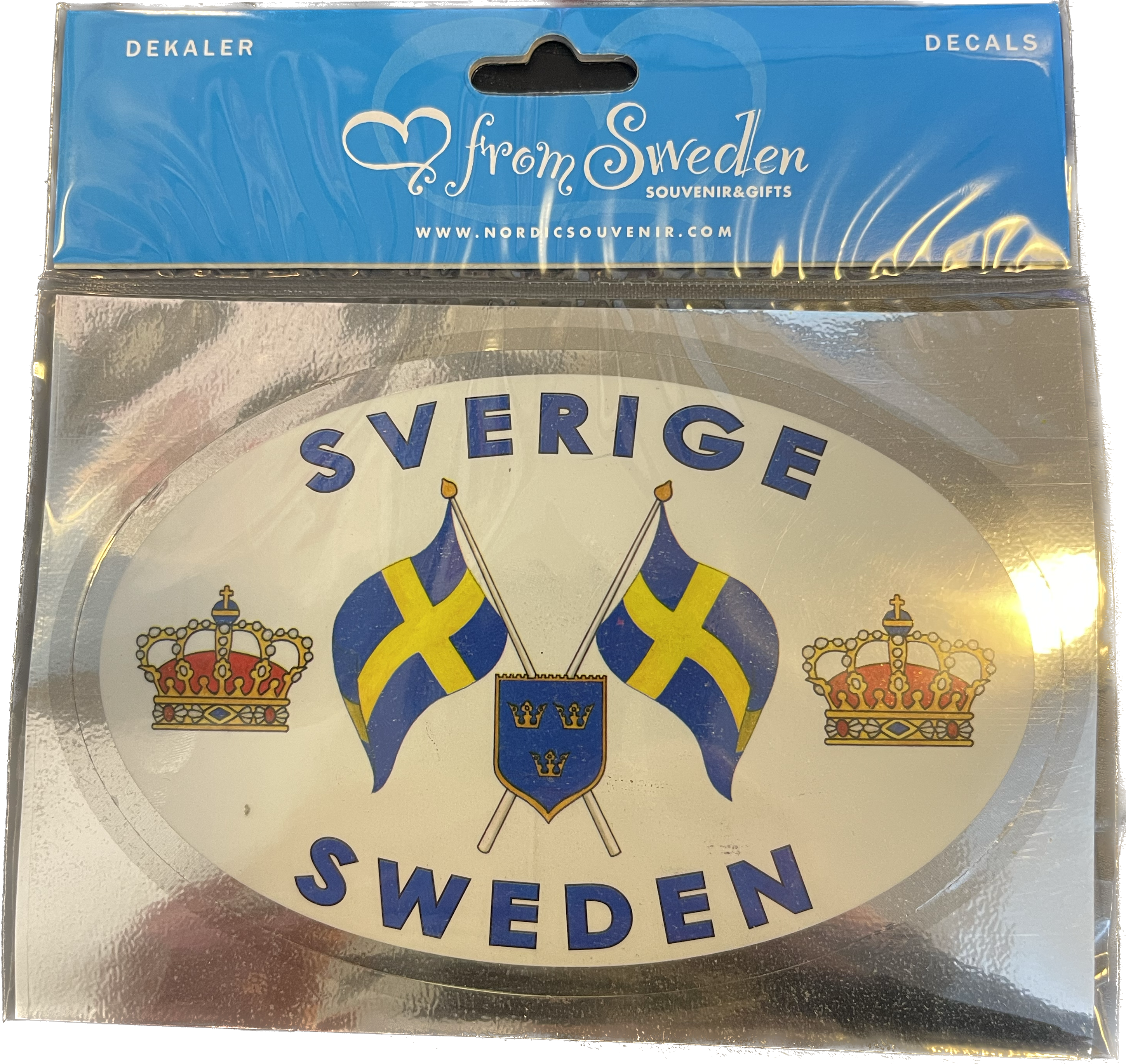 Dekal Sverige-Sweden krona Svensk flagga