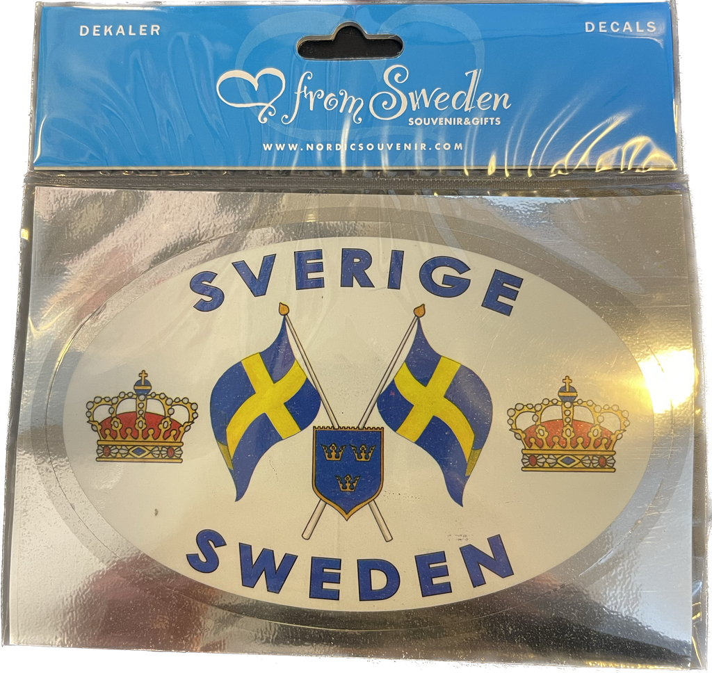 Dekal Sverige-Sweden krona Svensk flagga