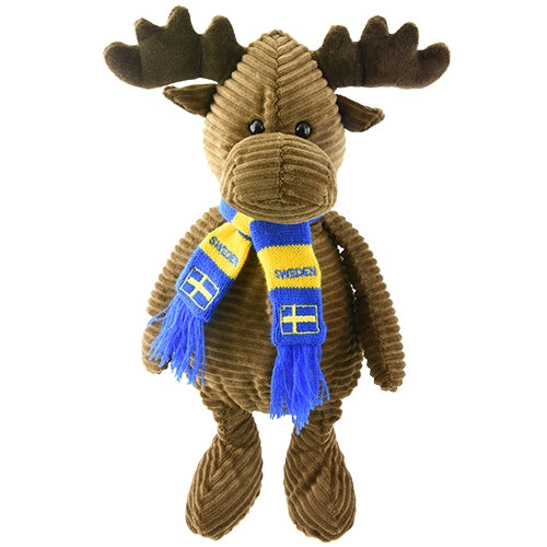 Moose with Sweden scarf, 35 cm