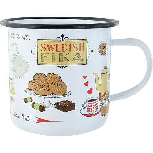 Enamel mug Swedish coffee