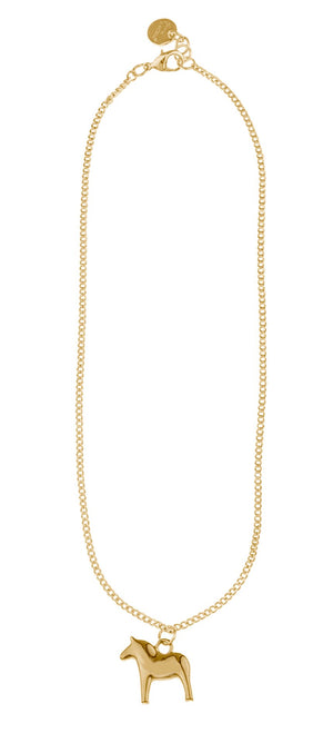 Dalahäst Halsband guld 42 cm/Dalahorse necklace gold
