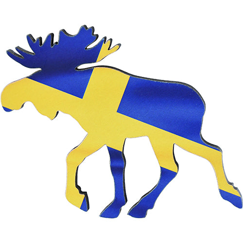 Magnet älg Svenska flaggan i trä