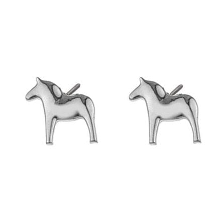 Dala horse silver earrings